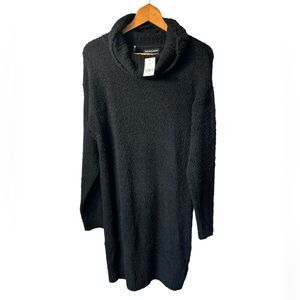 NWT Saks Fifth Avenue black midi cowl neck Sweater dress in size medium. Career